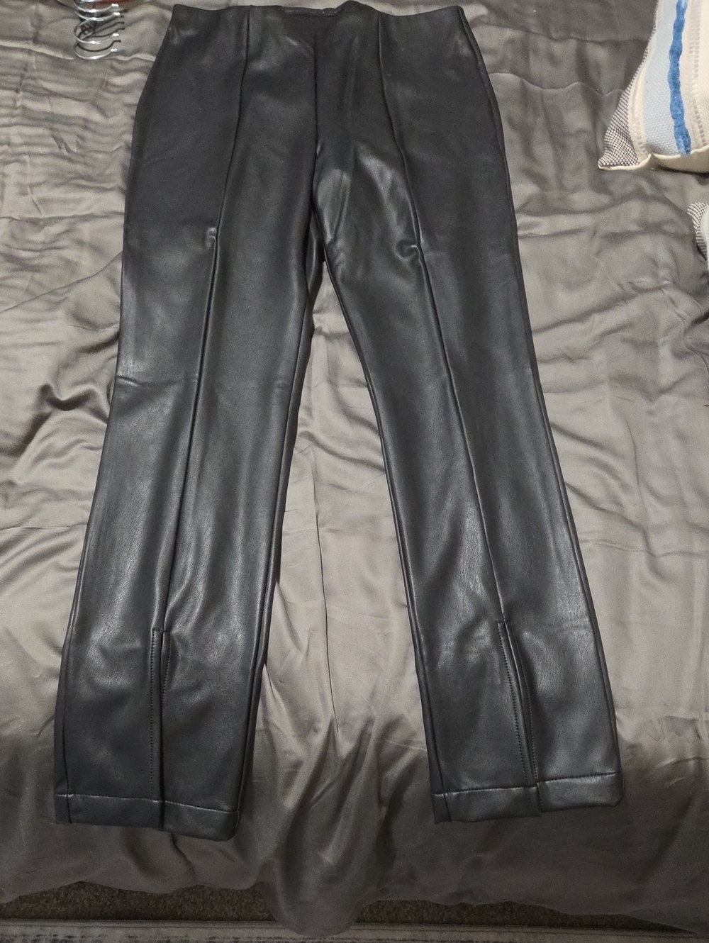 Maeve Black Faux Leather Skinny Pants